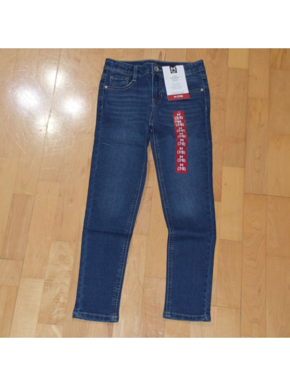 New w Tags! Member's Mark Girls Sz M 7/8 Mid Rise Adjustable Skinny Jeans